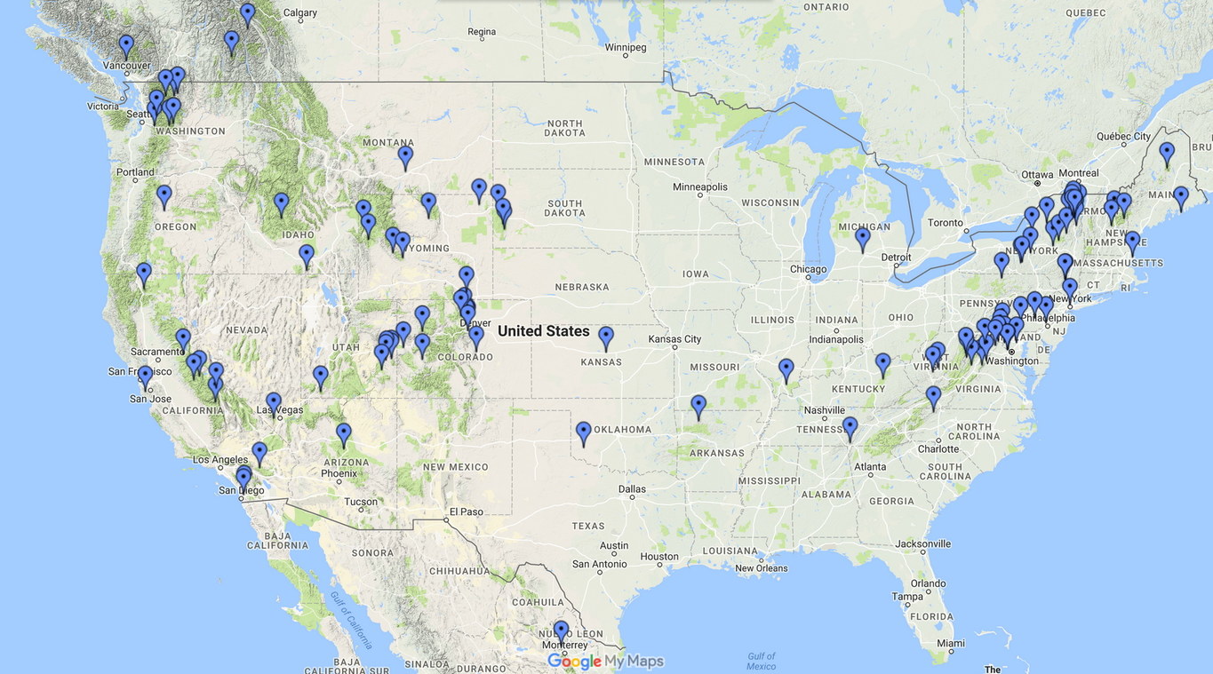 I've climbed rock or ice in 156 locations around the world. (Category:  Rock Climbing and Ice Climbing)