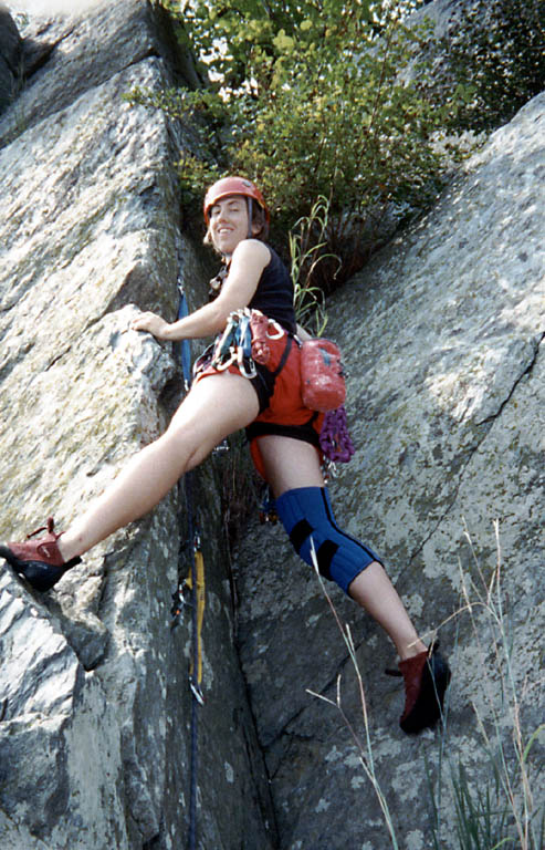 Tina leading some climb. (Category:  Rock Climbing)