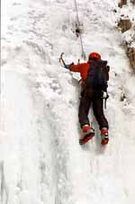 Climbing Businessman's Lunch (with a full pack). (Category:  Ice Climbing)
