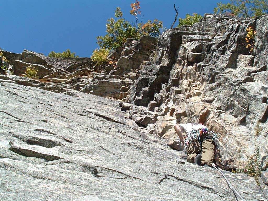 Starting the second pitch of Beginner's Delight. (Category:  Rock Climbing)