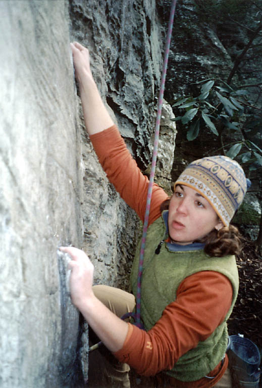 Lindsay climbing. (Category:  Rock Climbing)