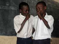 Two of the kids performing a song. (Category:  Travel)