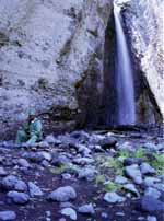 Our hiking guide at the base of the waterfall. (Category:  Travel)
