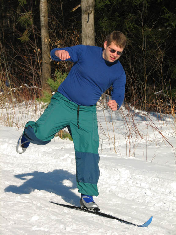 Daniel on one ski. (Category:  Skiing)