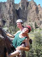 Bridgette and me at the top of Sting Like A Bee. (Category:  Rock Climbing)