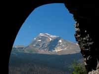 Heavens Peak viewed from the Going-To-The-Sun Road tunnel. (Category:  Rock Climbing)