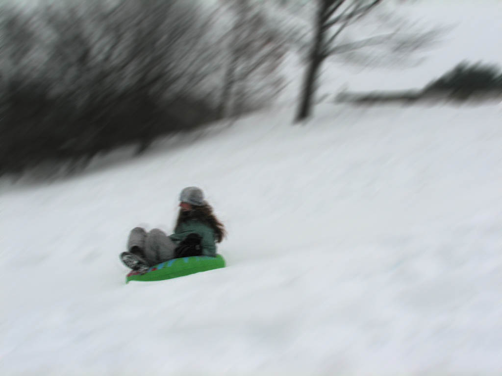 Anna sledding. (Category:  Skiing)