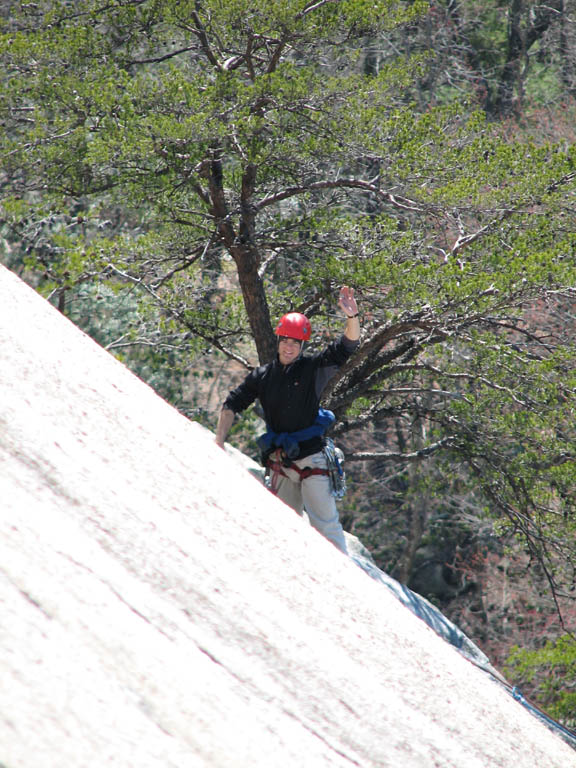 Kyle belaying. (Category:  Rock Climbing)