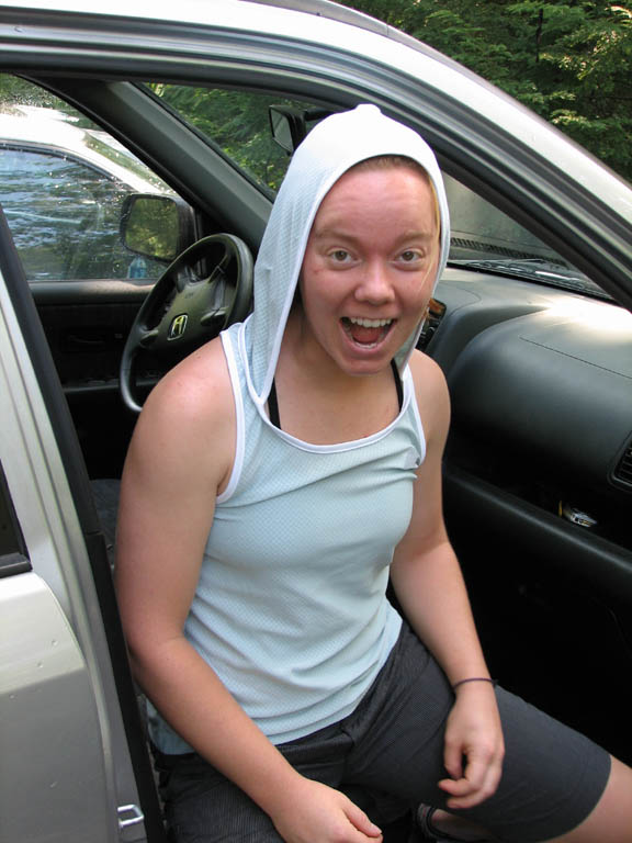 We start the pictures with Kristin in one of her three tank top hoodies. (Category:  Rock Climbing)