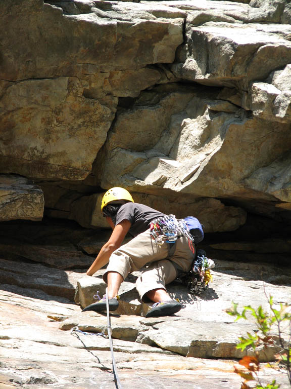 Aramy leading Arch Direct (Category:  Rock Climbing)