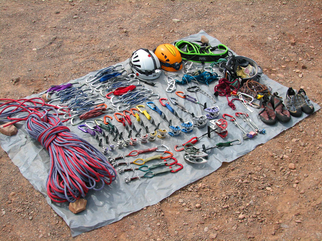 All the gear we brought up Epinephrine.  This is more than I carried on my first big wall. (Category:  Rock Climbing)