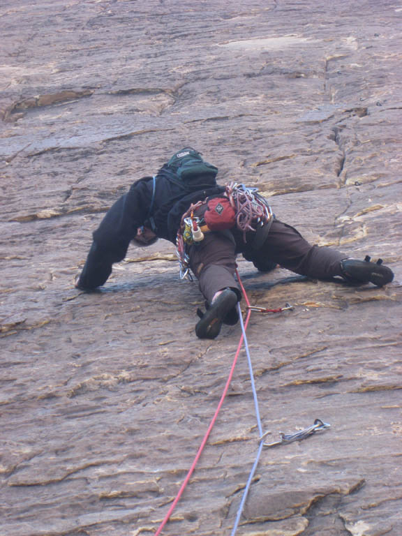 Mike leading p2 of Prince of Darkness. (Category:  Rock Climbing)
