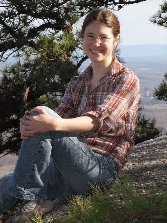 Meredith at the top of the Gunks. (Category:  Rock Climbing)