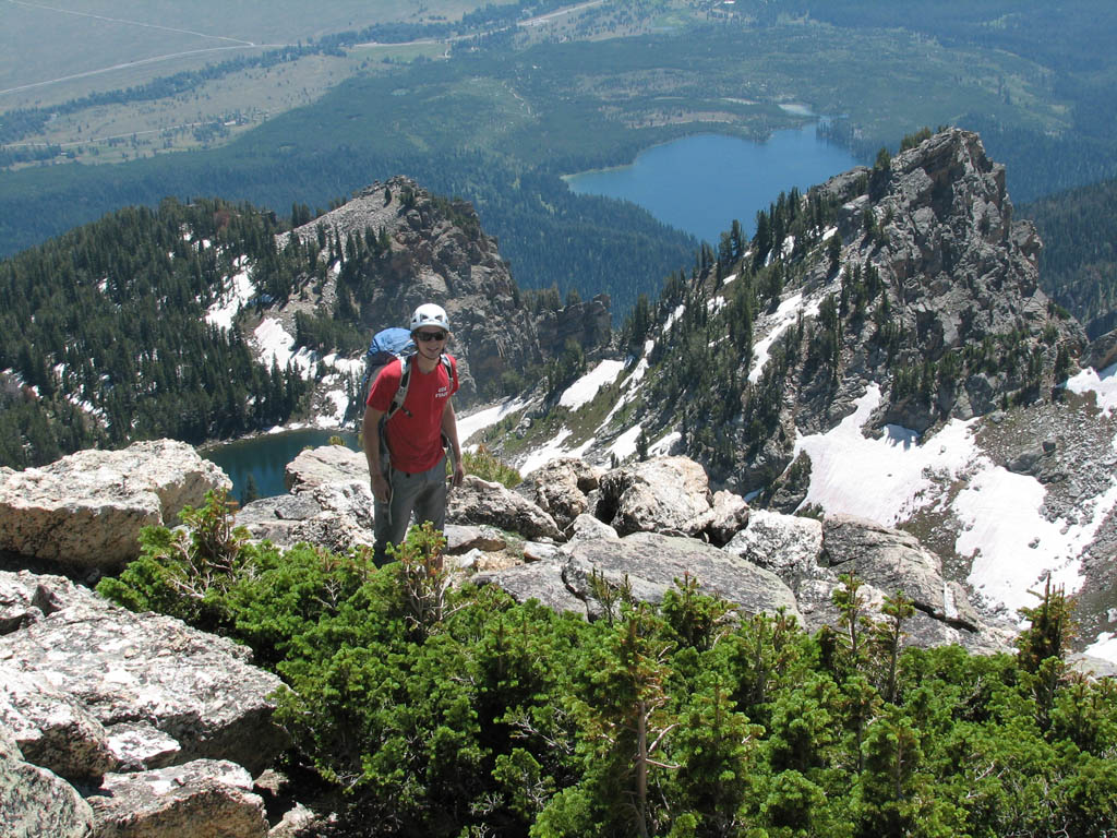 Guy on the summit ridge of Disappointment Peak. (Category:  Rock Climbing)