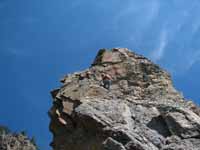 Leading pitch 5 of Baxter's Pinnacle. (Category:  Rock Climbing)