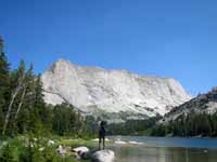At Clear Lake, approaching Haystack. (Category:  Rock Climbing)