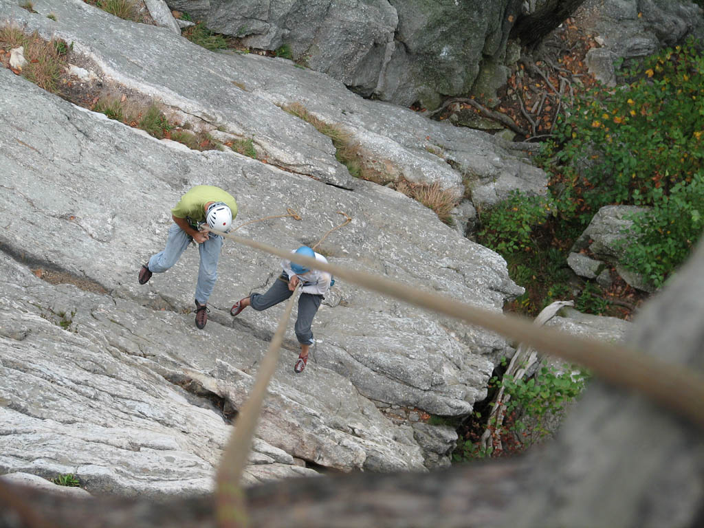 We met a nice fellow named Beau who had free soloed up Northern Pillar and wanted to use our rope to rappel. (Category:  Rock Climbing)
