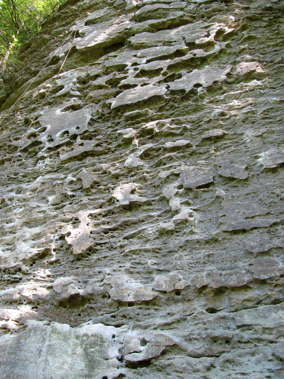 Getting Lucky In Kentucky with the rope on the left.  Plate Tectonics on the right. (Category:  Rock Climbing)