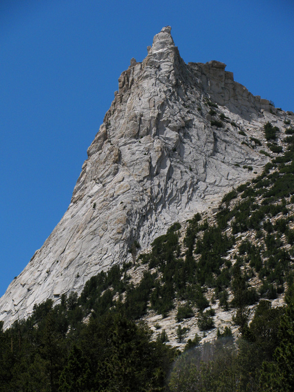 First view of Cathedral Peak. (Category:  Rock Climbing)