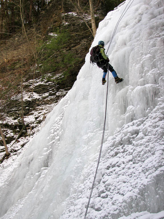 Emily rappelling. (Category:  Ice Climbing)