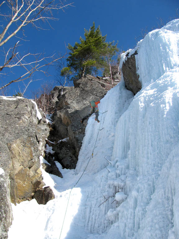 Near the big crack in p1. (Category:  Ice Climbing)