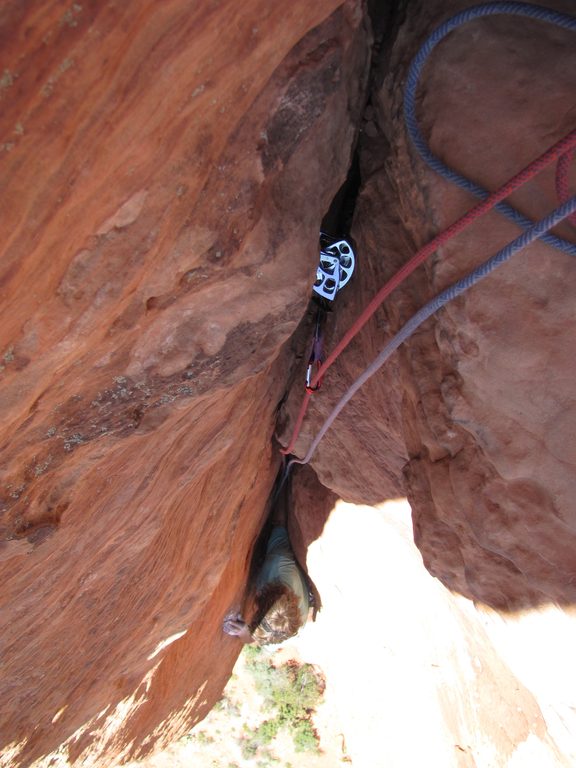 John following pitch 3 of The Mace. (Category:  Rock Climbing, Tree Climbing)