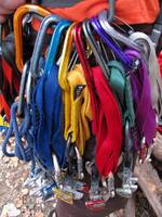 Mike has color coded biners AND slings! (Category:  Rock Climbing)