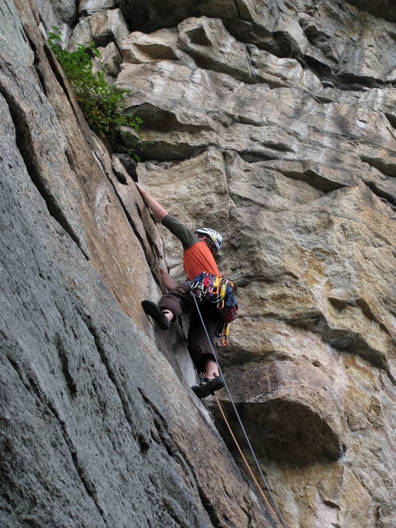 Mike leading Hans Puss. (Category:  Rock Climbing)