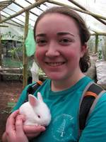 Tara with one of the bunnies. (Category:  Travel)