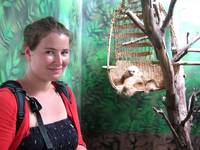 Lea and a sloth. (Category:  Travel)