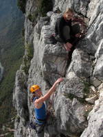 Jess and Emily at the top of Fini au Pipi. (Category:  Travel)