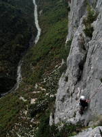 Emily climbing Fini au Pipi (Category:  Travel)