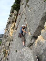 Emily climbing at at Le Galetas (Category:  Travel)