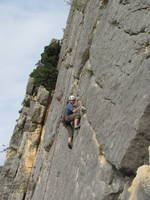 Emily climbing at at Le Galetas (Category:  Travel)