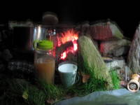 Dinner and a camp fire. (Category:  Travel)