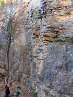 Uri climbing in the quarry. (Category:  Travel)