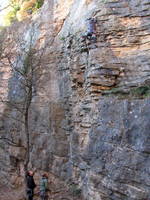 Uri climbing in the quarry. (Category:  Travel)