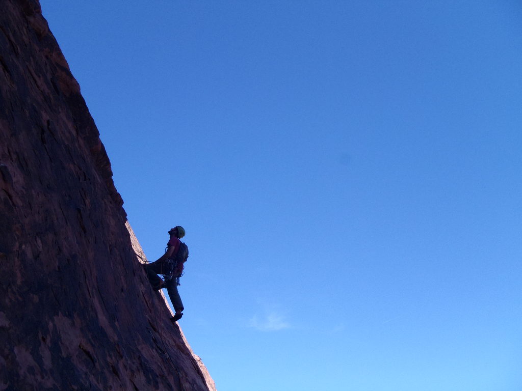 Josh leading the final pitch of Black Orpheus (Category:  Rock Climbing)