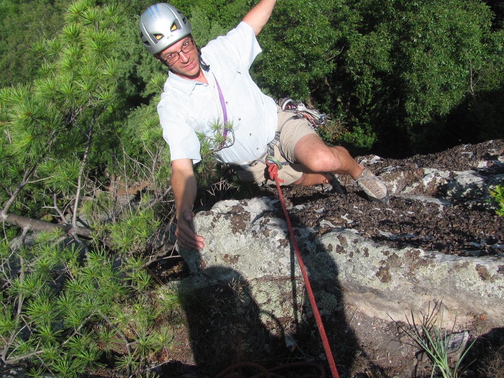 Josh atop Omega 12 (Category:  Rock Climbing)
