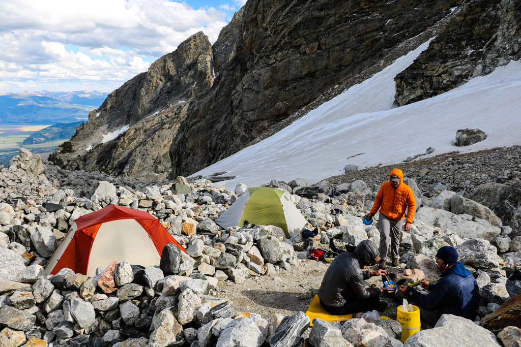 High camp at the Moraine (Category:  Rock Climbing)