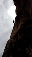 Andrew's hero pose on Frogland (Category:  Rock Climbing)
