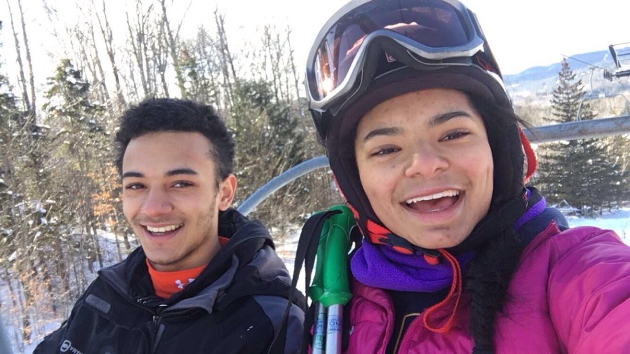 Nassor and Sophia (Category:  Skiing)