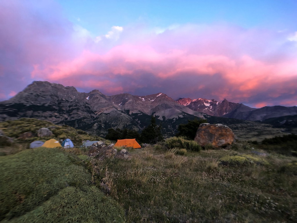 Sunrise and rainbow over Camp Cow Skull (Category:  Backpacking)