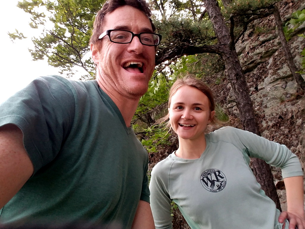 This is us posing for our Tinder profile picture (Category:  Rock Climbing)