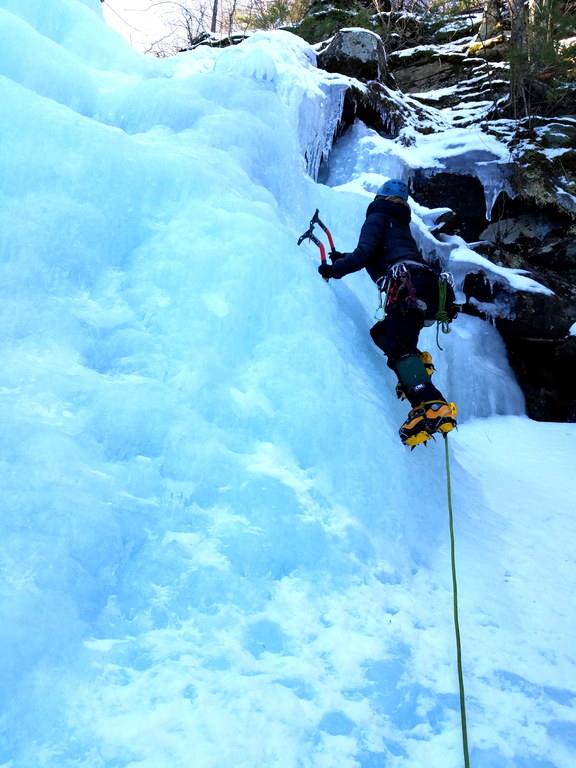 Fourth pitch. Emily's first ice lead! (Category:  Ice Climbing)