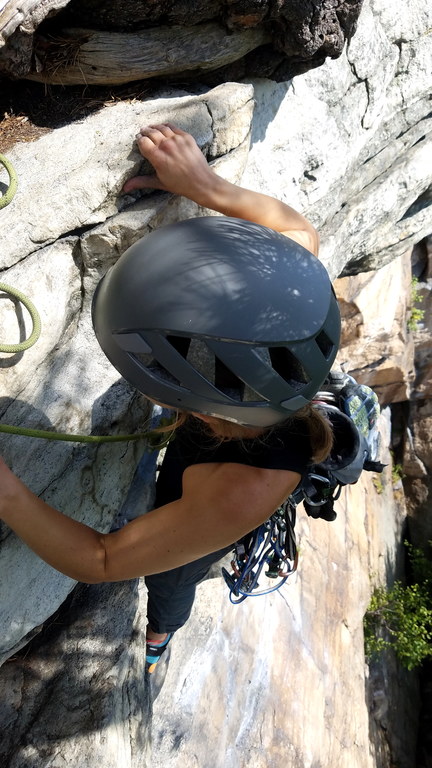 Emily following the first pitch of Classic (Category:  Climbing)
