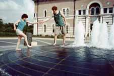 Marci and me exploring a new fountain at Rice University. (Category:  Photography)