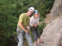 Me and Emily rappelling down Madame G's. (Category:  Photography)