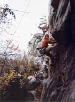 Climbing at Crescent Rocks. (Category:  Rock Climbing)