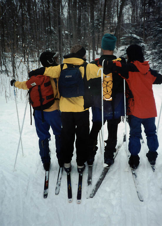 Laurie, Josh, Mike and Jinmi. (Category:  Skiing)